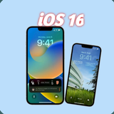 iOS 16 launcher and wallpaper icono