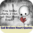 sad broken heart quotes icône