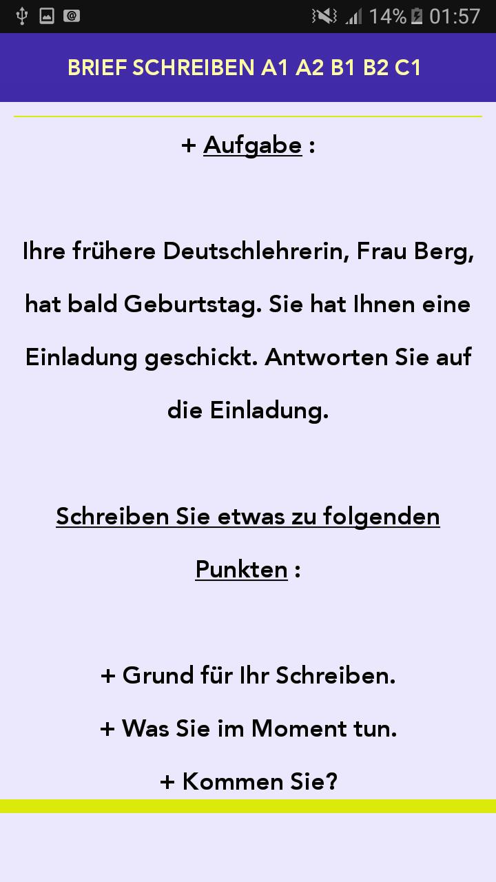 BRIEF SCHREIBEN A1 A2 B1 B2 C1 capture d'écran 11.