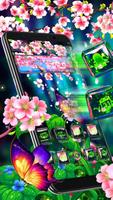 Sakura Glass Tech 3D Theme Poster