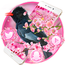 Sakura Pink Flower Bird Theme APK