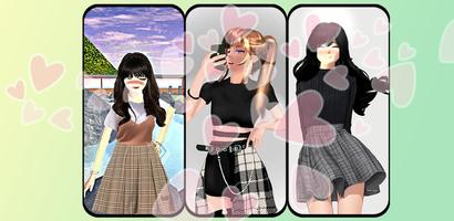 Sakura School World Wallpaper poster