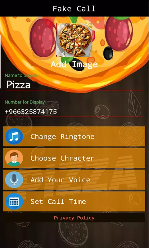 Download do APK de chamada falsa pizza jogo para Android