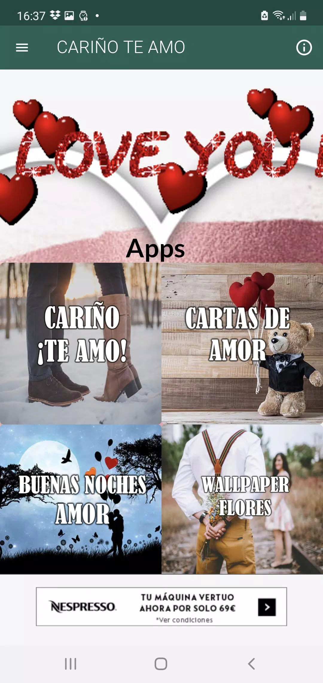 Descarga de APK de ¡CARIÑO TE AMO! FRASES DE AMOR para Android
