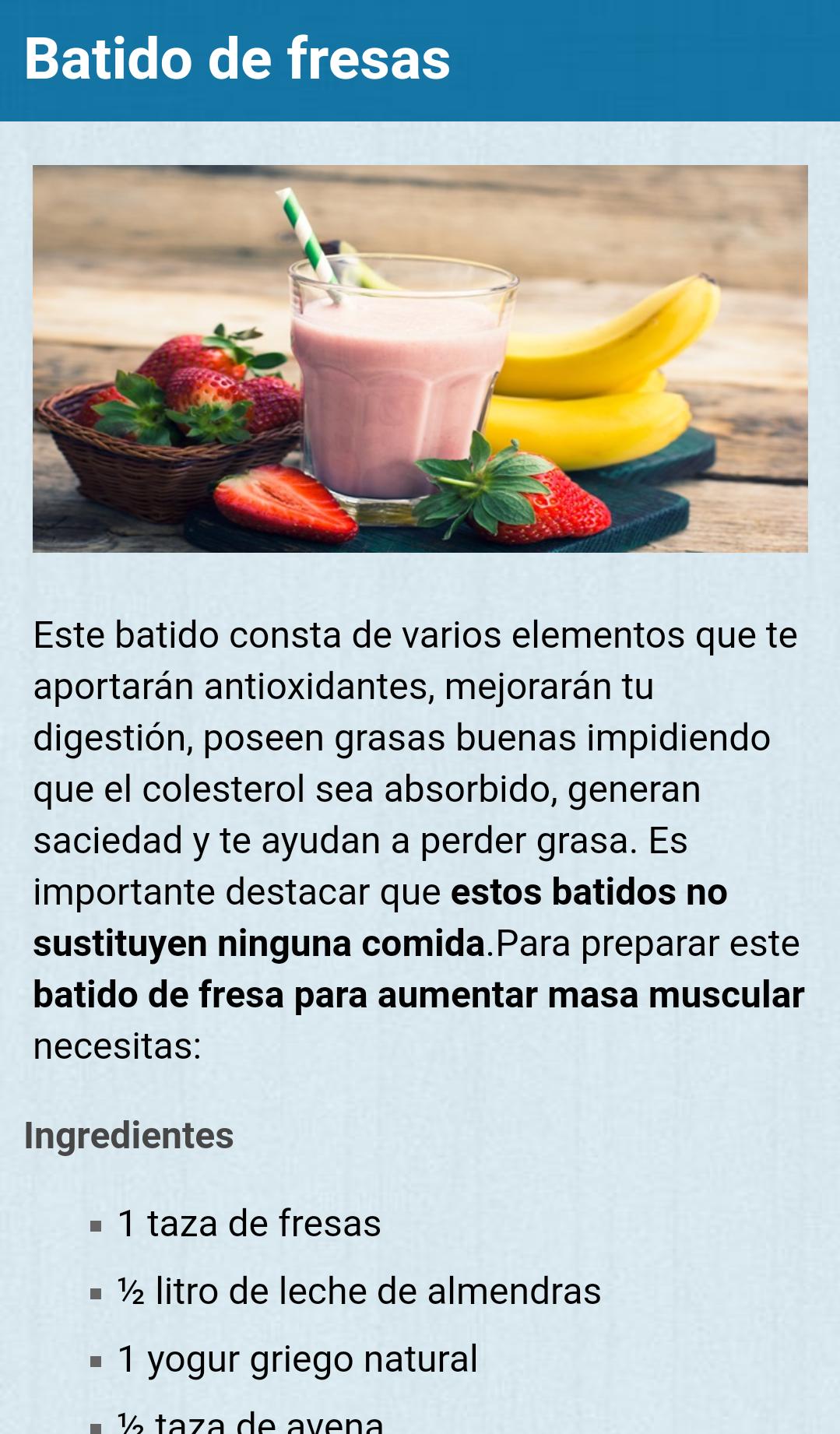 menu para ganar masa muscular y perder grasa