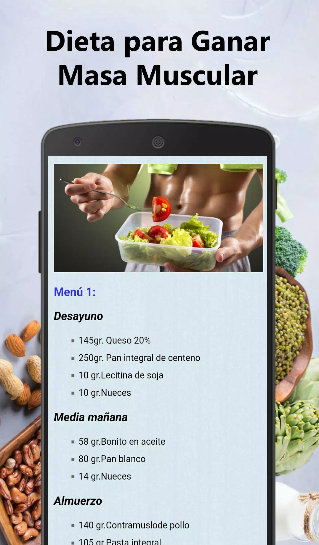 tierra Activamente Vandalir Descarga de APK de Dieta para ganar masa muscular para Android