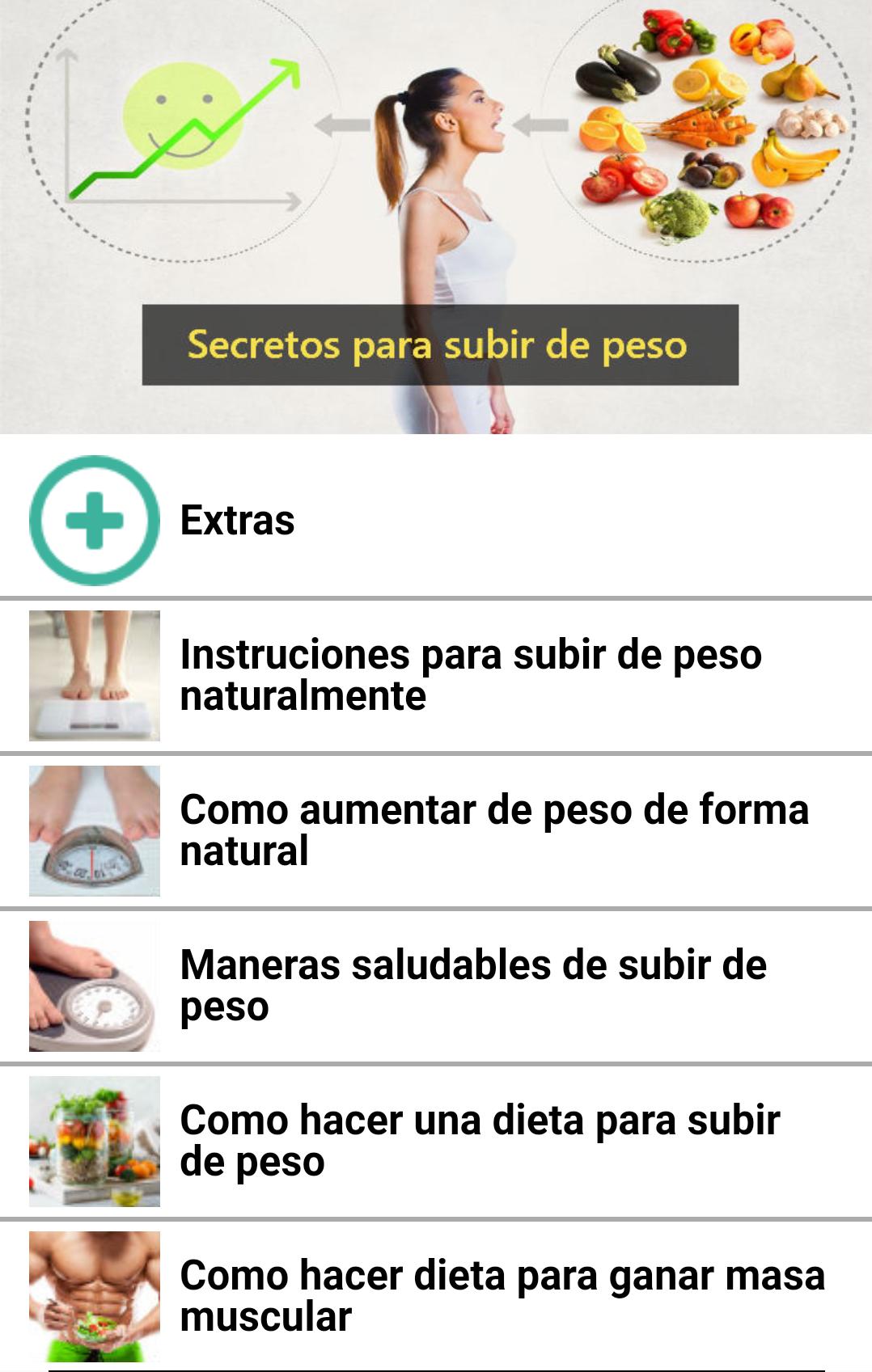 como subir de peso en forma saludable