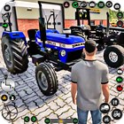 Fahren Sie Traktor-Fahrspiele Zeichen
