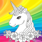 unicorn coloring book icône