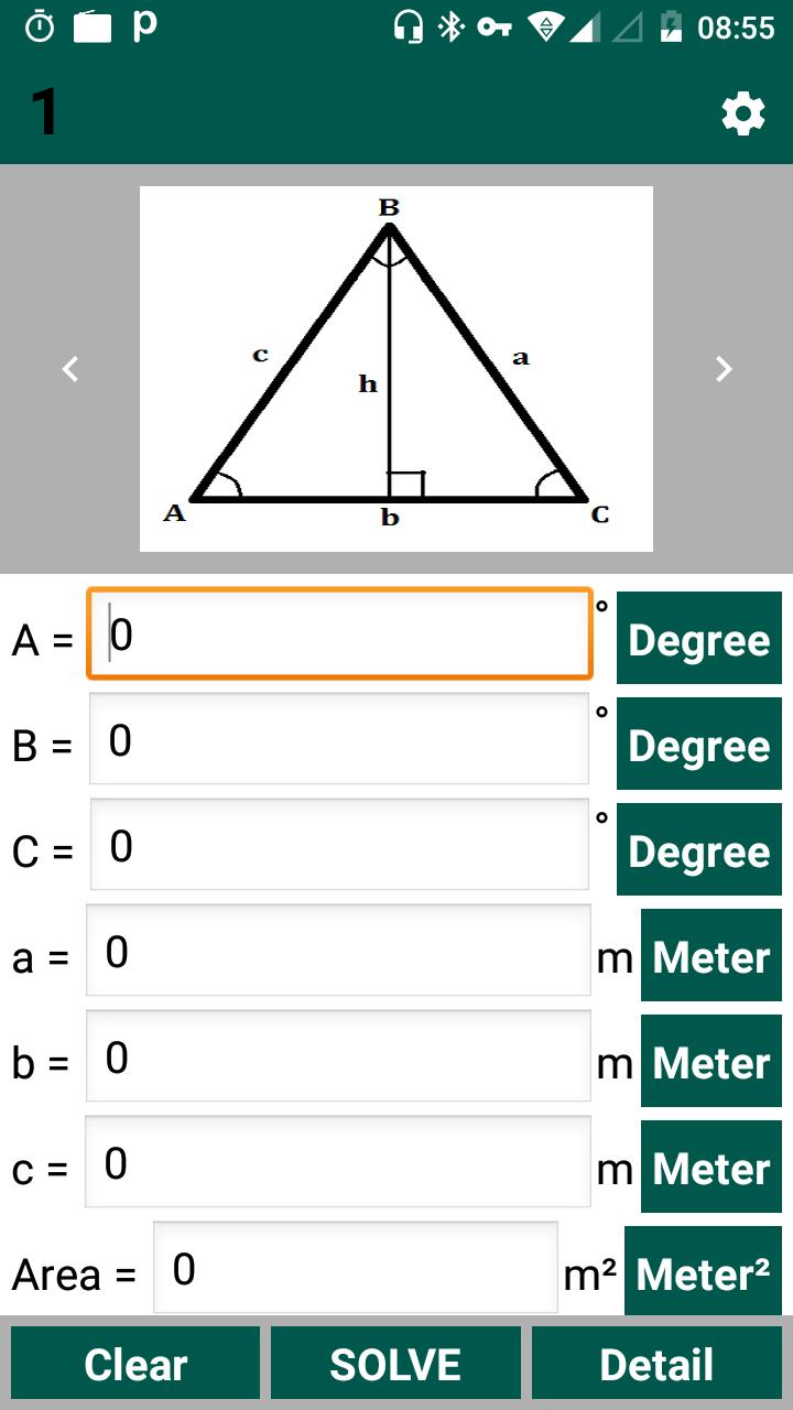 Решение треугольников калькулятор. Калькулятор треугольника. Degree to Meters.