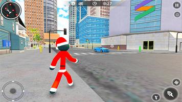 Santa Claus Stickman - Rope He تصوير الشاشة 2