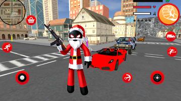 Santa Claus Stickman Rope Hero Gangstar Crime تصوير الشاشة 3