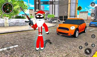 Santa Stickman City Hero - Mafia Crime Simulator Ekran Görüntüsü 3