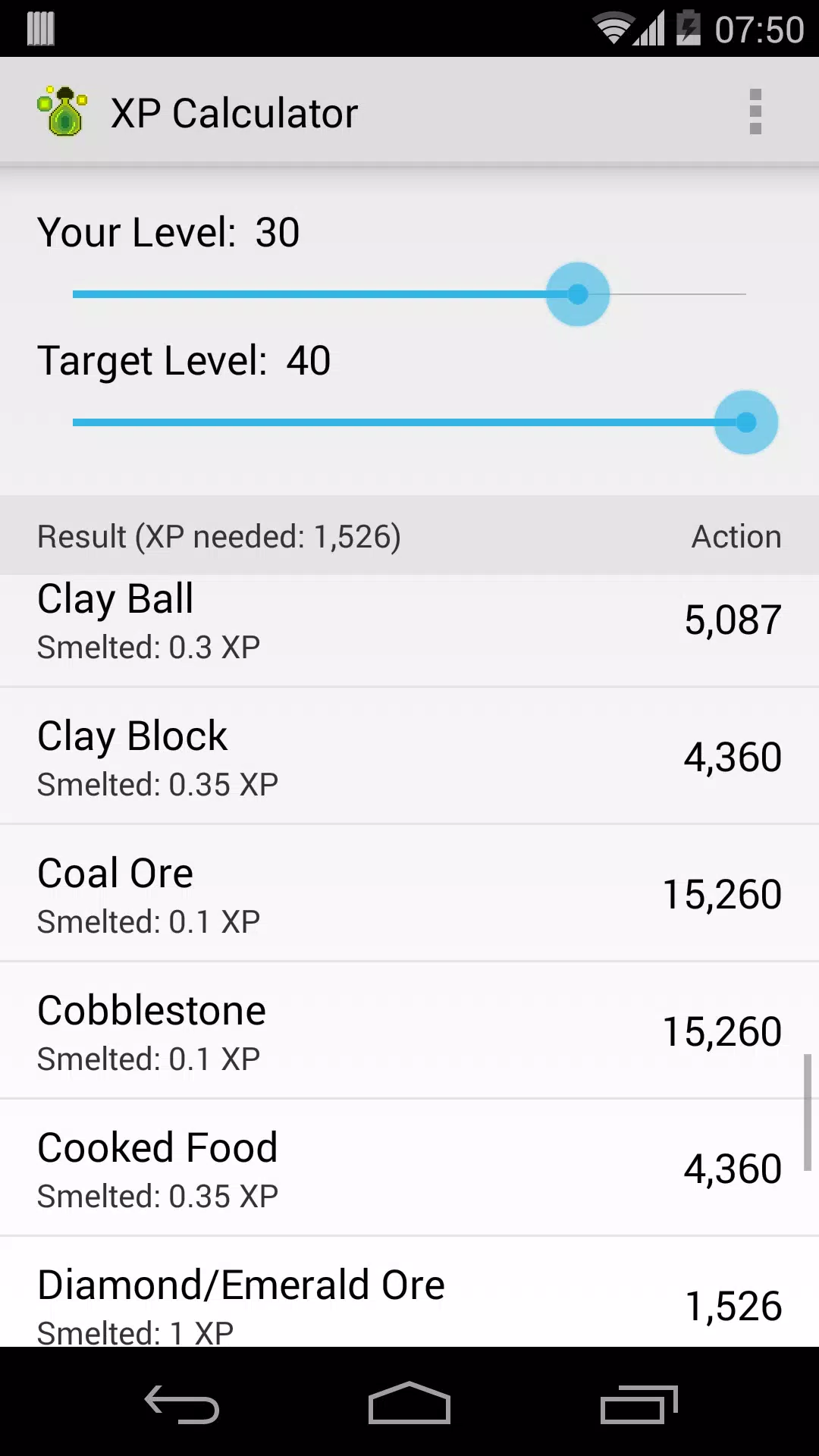 XP Calculator for Minecraft APK for Android Download