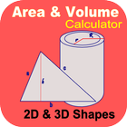 Area and Volume calculator-2D & 3D shapes icône