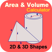 Area and Volume calculator-2D &amp; 3D shapes icon