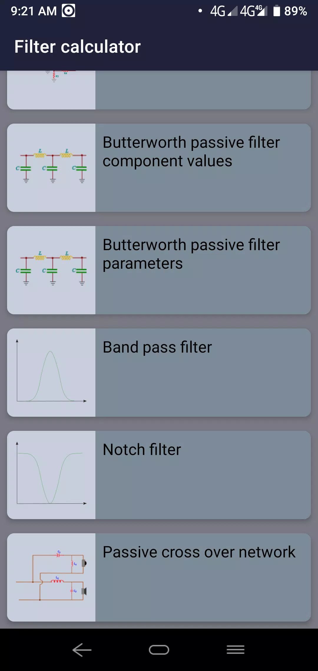 Filter calculator - RC RL RLC & active filter for Android - APK Download