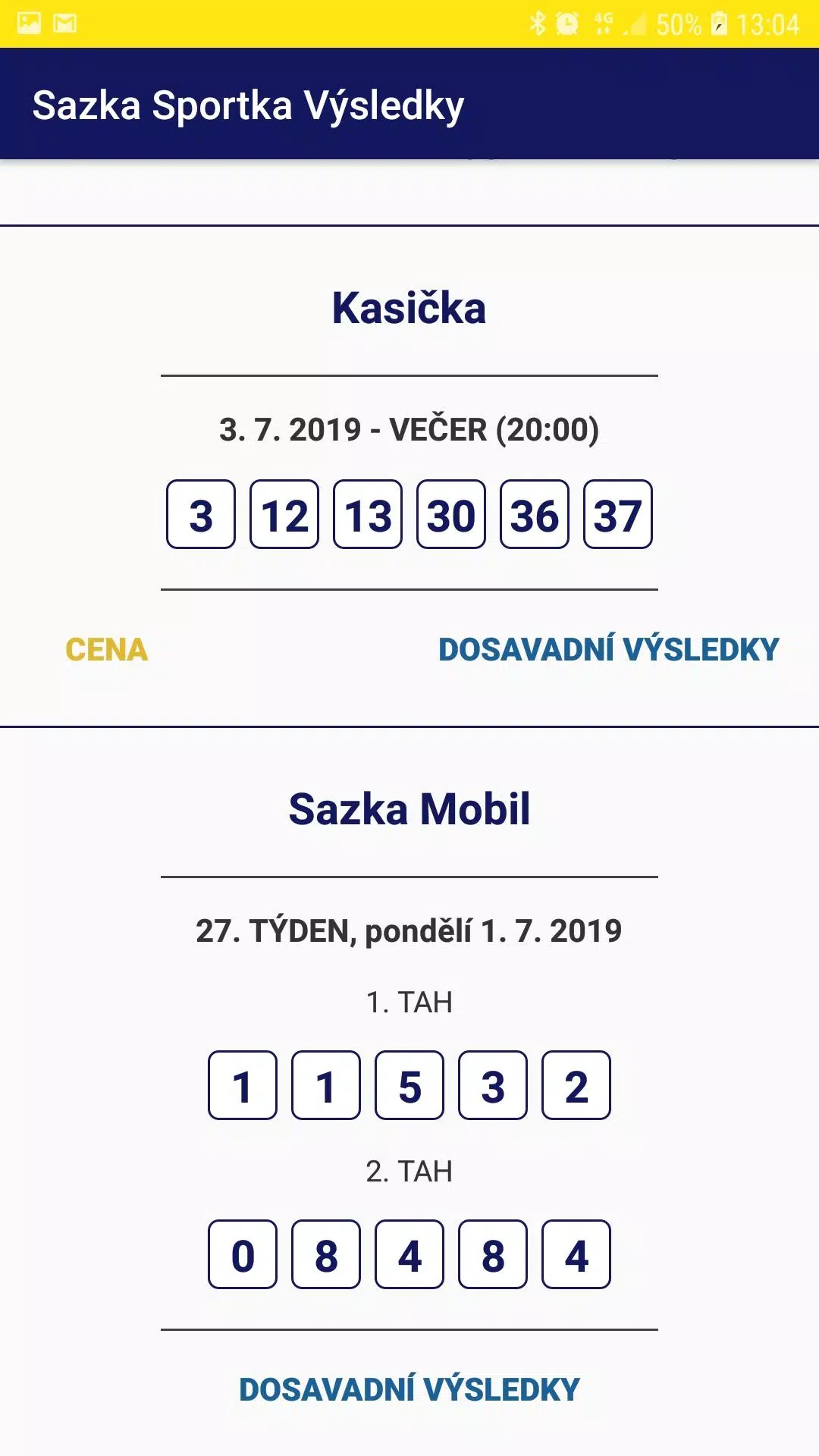 Výsledky Sazky APK for Android Download