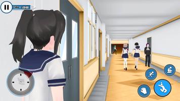 YUMI Anime High School Girl Life 3D 截图 1