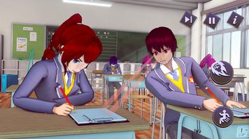 动漫高中男孩生活模拟器 - 动漫高中游戏 3D 海報
