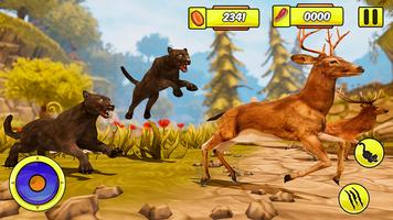 검은색 표범 삶 모의 실험 장치 야생의 동물 공격 게임 포스터