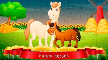 Les puzzles sur les chevaux Affiche