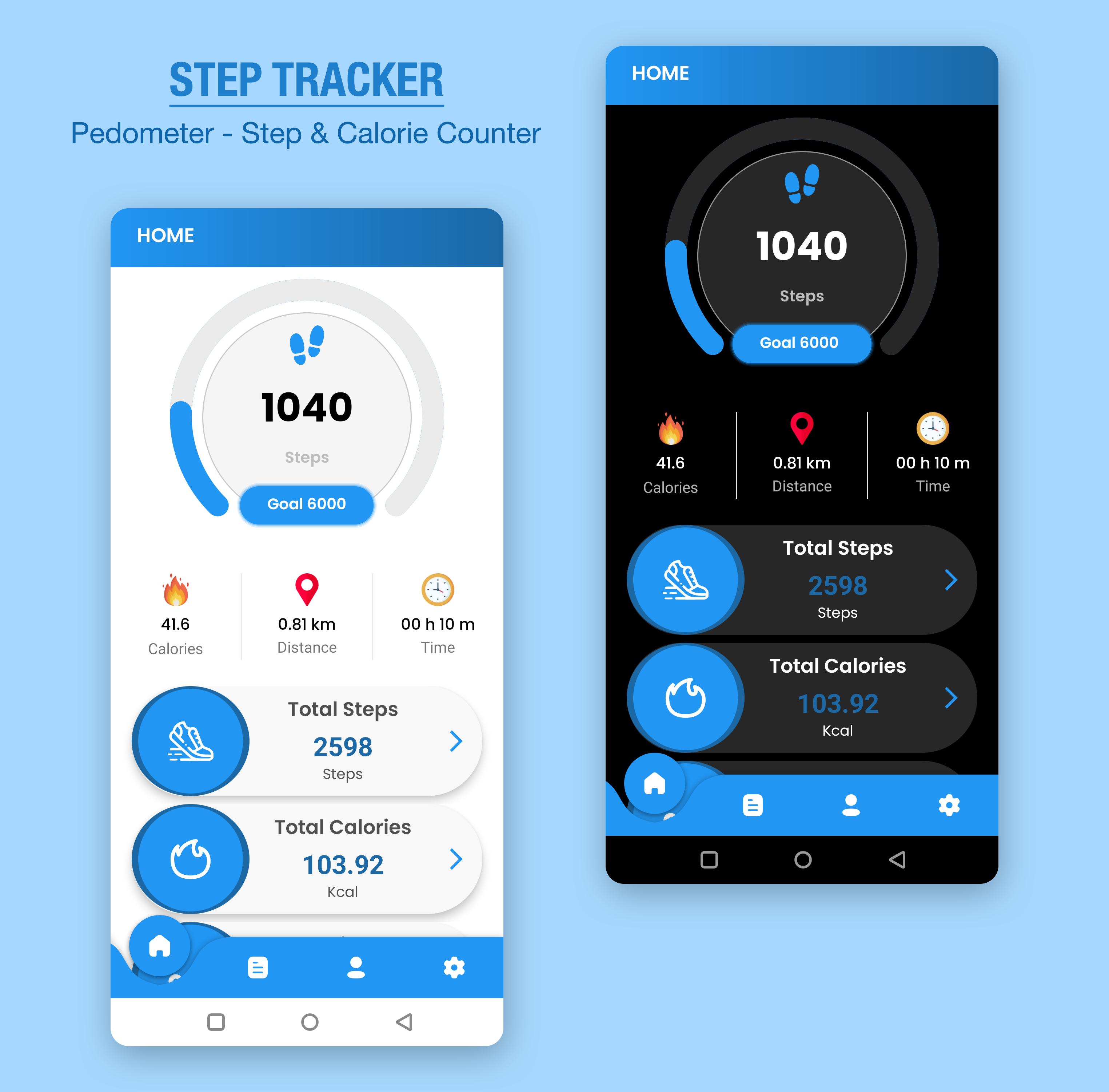 Step android. Calorie Tracker app.