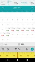 Calendrier de poids et IMC capture d'écran 1