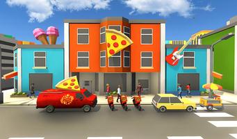 Pizza Delivery Van Virtual City Bike Moto Driving Affiche