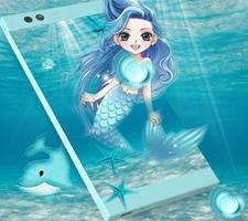 Cute Mermaid Live Wallpaper Theme الملصق