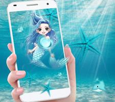 Cute Mermaid Live Wallpaper Theme تصوير الشاشة 3