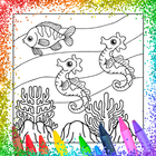 Glitter Sea Animals Coloring Zeichen