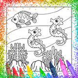 Glitter Sea Animals Coloring simgesi