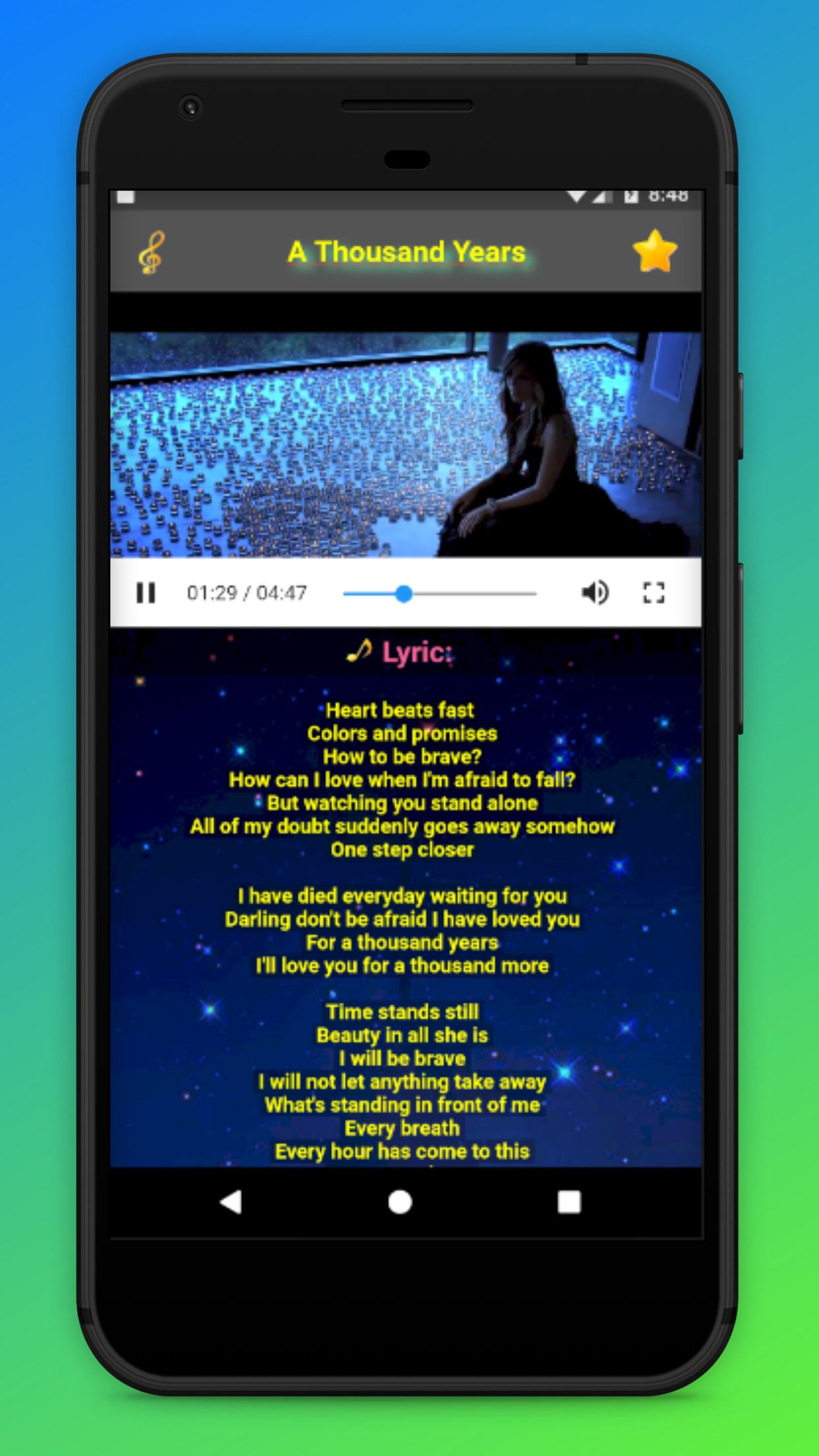 A Thousand Years Christina Perri Video Lyrics Para Android Apk Baixar