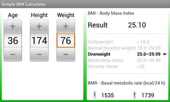 Simple BMI / BMR Calculator imagem de tela 1