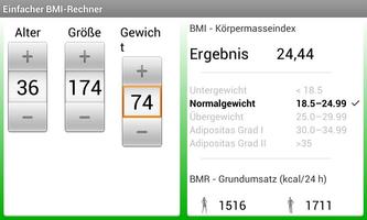 Einfacher BMI / BMR-Rechner Screenshot 1