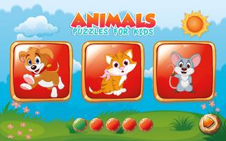 Puzzles for kids Farm Animals الملصق