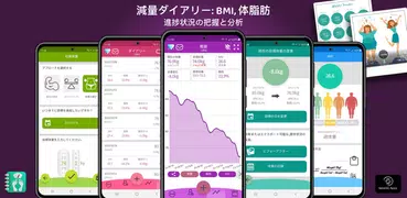 メモ、写真、グラフ、BMI 計算機などを含む減量日記