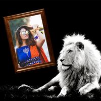Lion Insta DP Maker - Selfie With Lion Frame Affiche