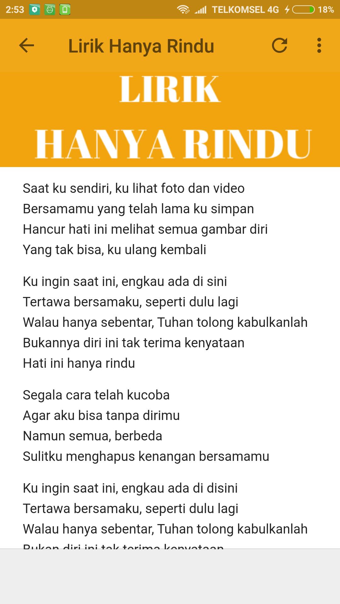 Cari Lirik Lagu Hanya Rindu - Arsia Lirik