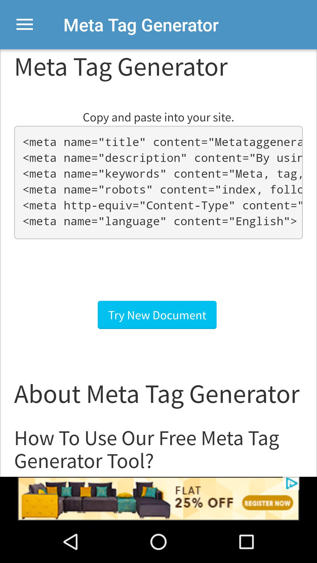Meta Tag Generator for Android - APK Download
