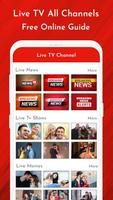 Live TV Channels Free Online Guide capture d'écran 1