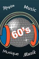 60s music free, radio station with music from 60s plakat