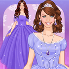 Purple princess dress up icon