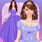 Одевалка фиолетовой принцессы иконка