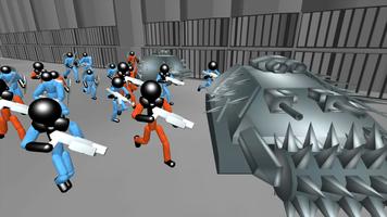 Stickman Prison Battle Zombies screenshot 1