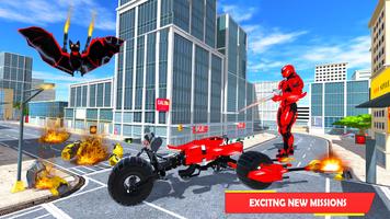 Flying Bat Robot Bike Transforming Robot Games Plakat