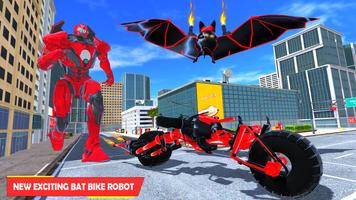 Flying Bat Robot Bike Transforming Robot Games 截图 2