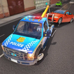 ”Police Tow Truck Driving Car