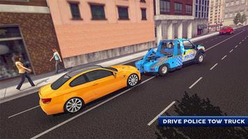 Police Tow Truck Driving Car постер